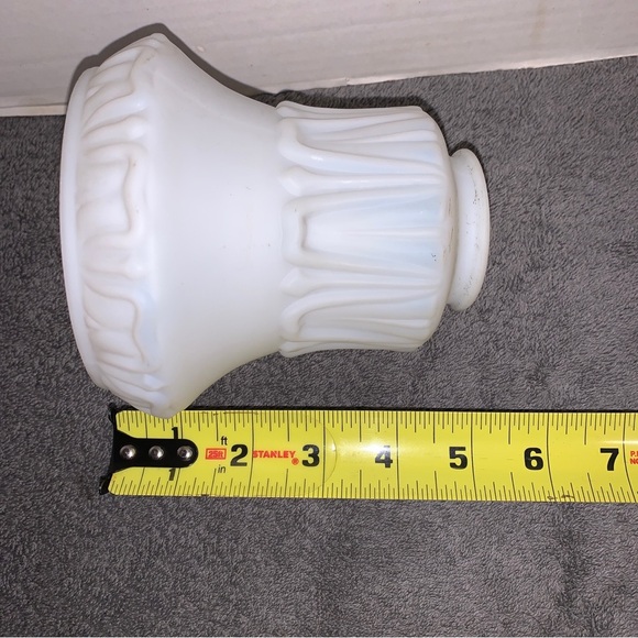 Neoclassical Satin/Bisque Finish White Glass Lamp Fluted Shades - 2 1/4" Fitter - Picture 4 of 5